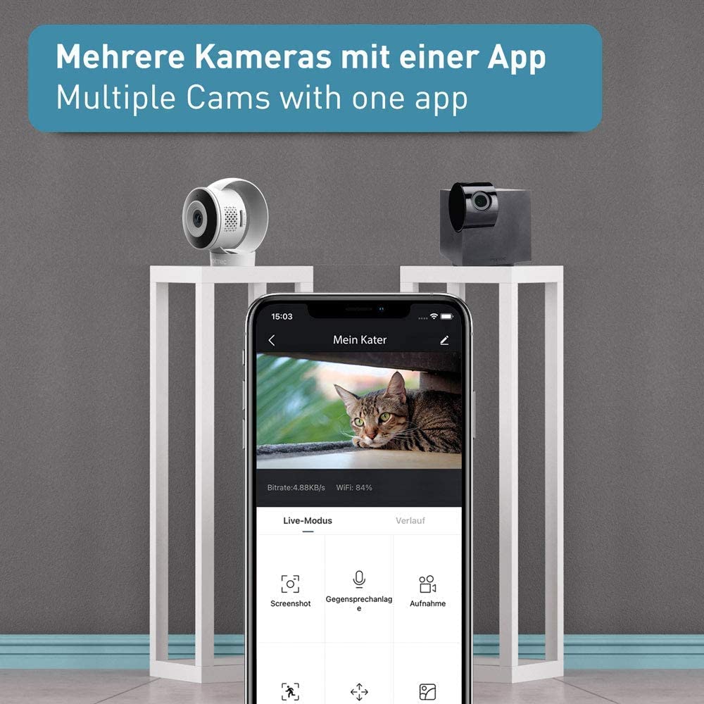 PetTec Cam Lite: Smart HD Pet Camera with Night Vision & 2-Way Audio