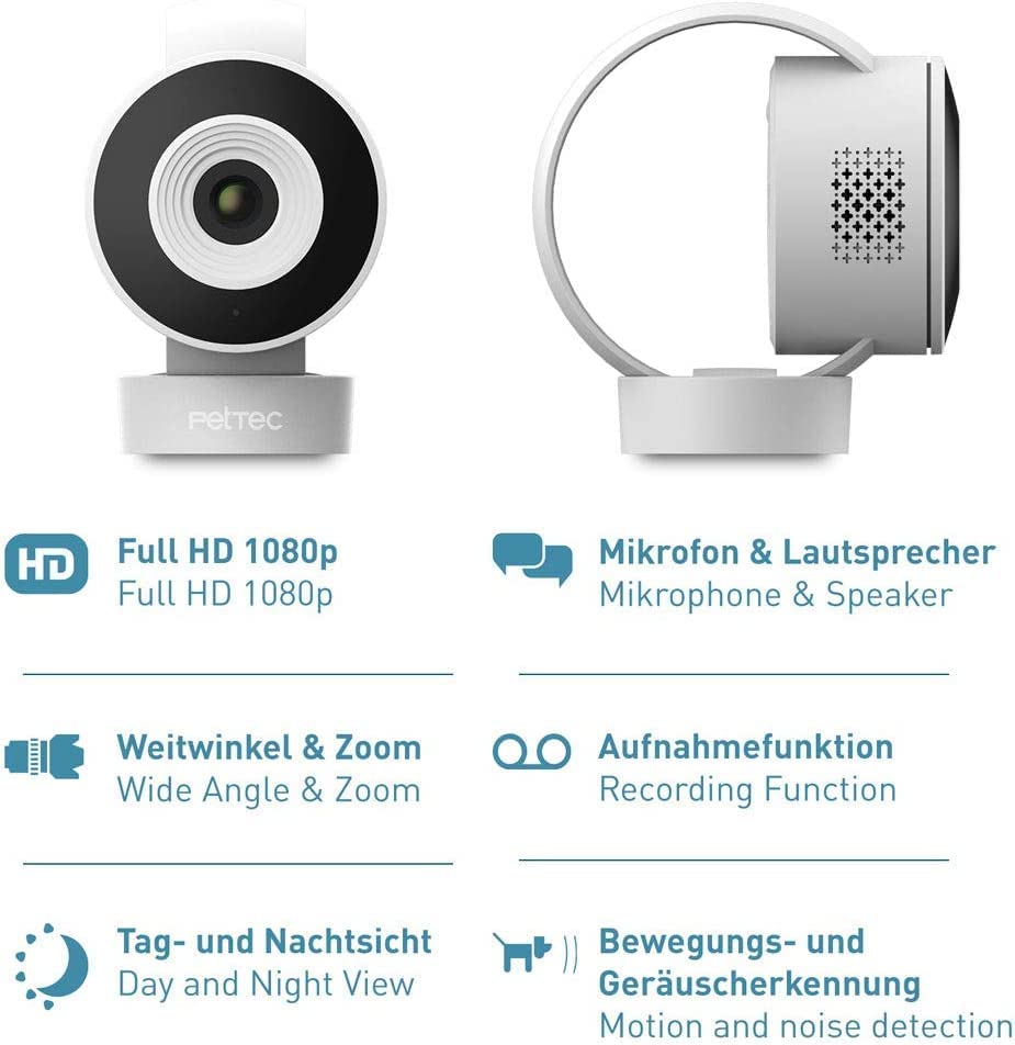 PetTec Cam Lite: Smart HD Pet Camera with Night Vision & 2-Way Audio