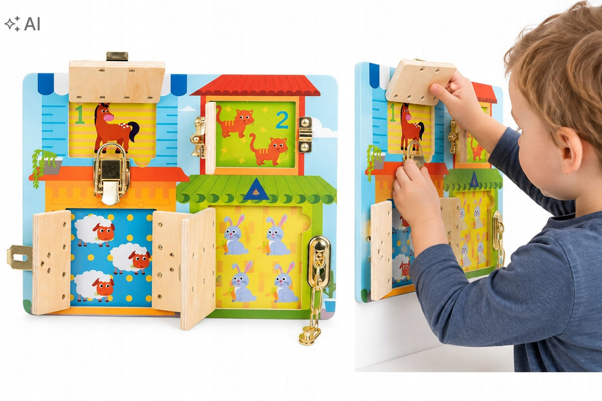 Playtive Wooden Activity Board Multicolour A2