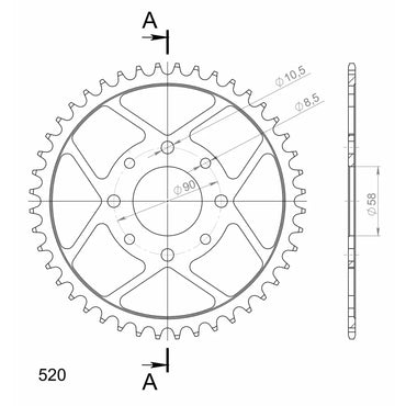 Supersprox Steel Sprocket Honda 520 X 44 - Gomix Brands Outlet