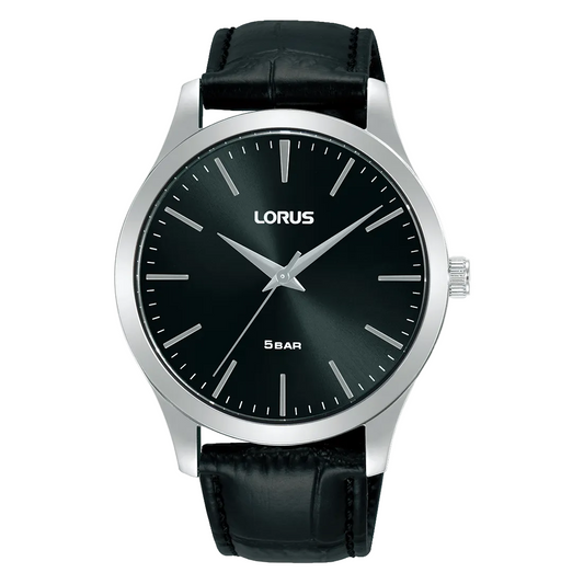 Lorus RRX71HX9 Men's Classic Quartz Leather Watch Black