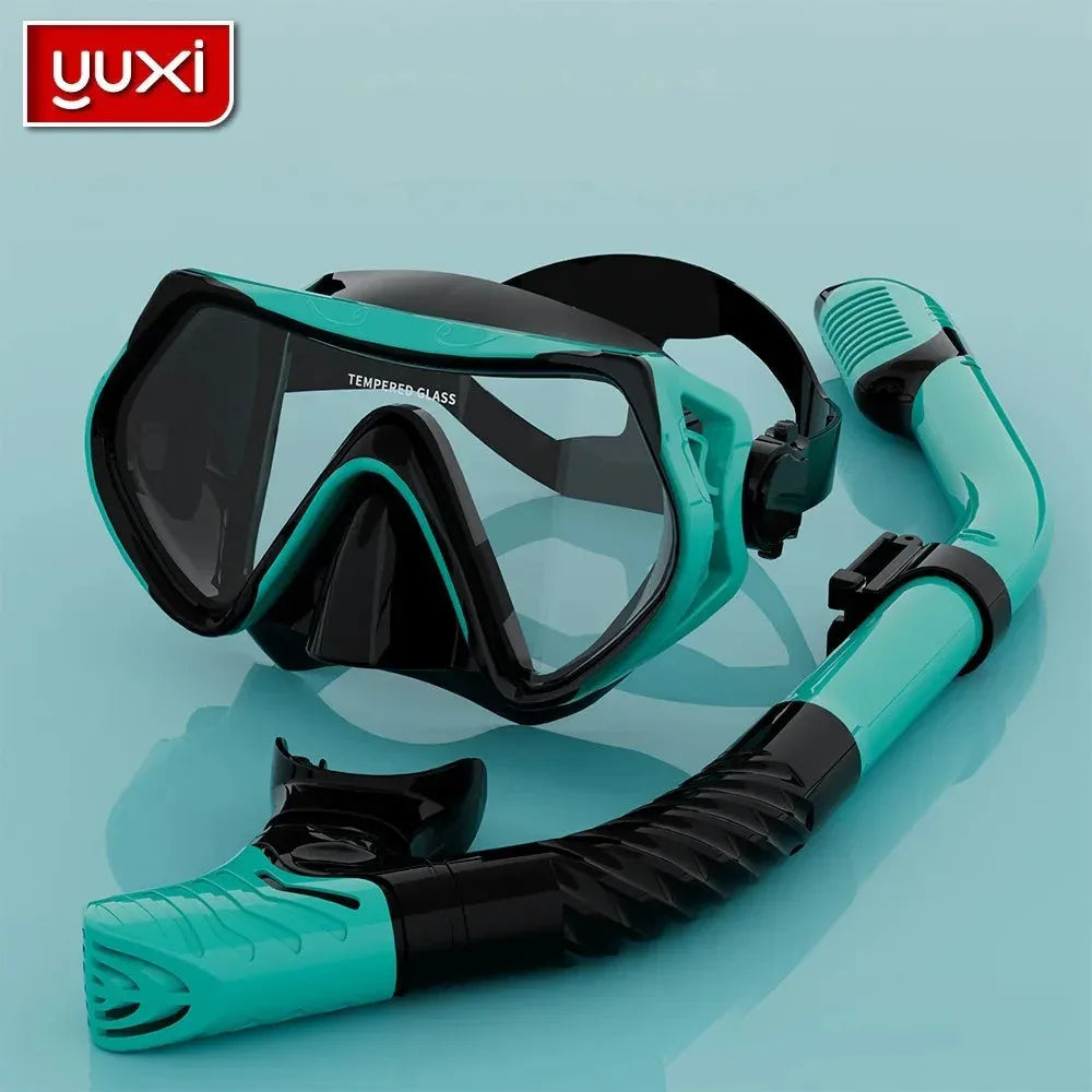 YUXI professional diving mask — diving and snorkeling mask and goggles, swim goggles, easy-breathing snorkel set, diving mask - Gomix Brands Outlet