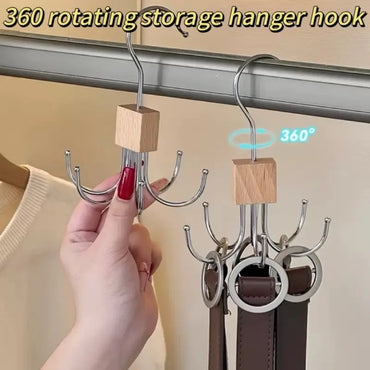 360° Rotating Multi-Claw Storage Hanger for Bags, Belts & Scarves