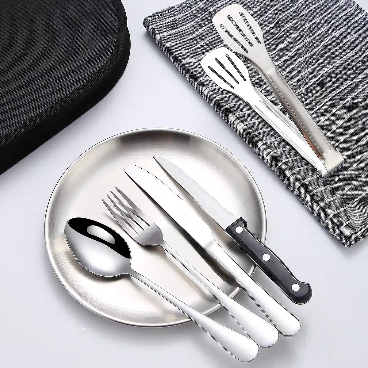 Premium Portable 10/20-Piece Stainless Steel Camping Cutlery Set