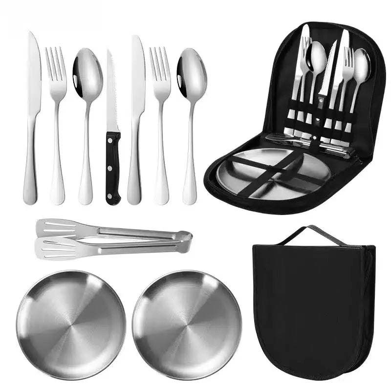 Premium Portable Stainless Steel Camping Cutlery Set - Gomix Brands Outlet