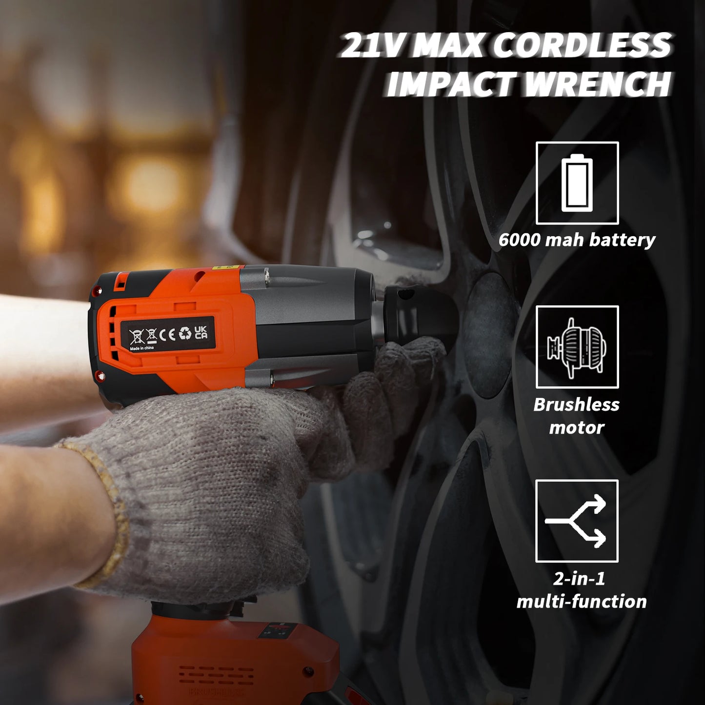 EMDTOOL Cordless Impact Wrench: 1/2 Inch, Brushless, 1500Nm Torque