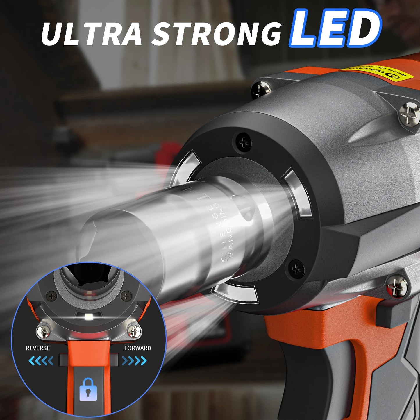 EMDTOOL Cordless Impact Wrench: 1/2 Inch, Brushless, 1500Nm Torque