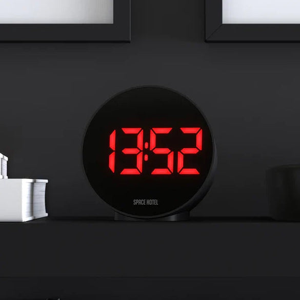 Space Hotel Spherotron LED Digital Table Alarm Clock Black