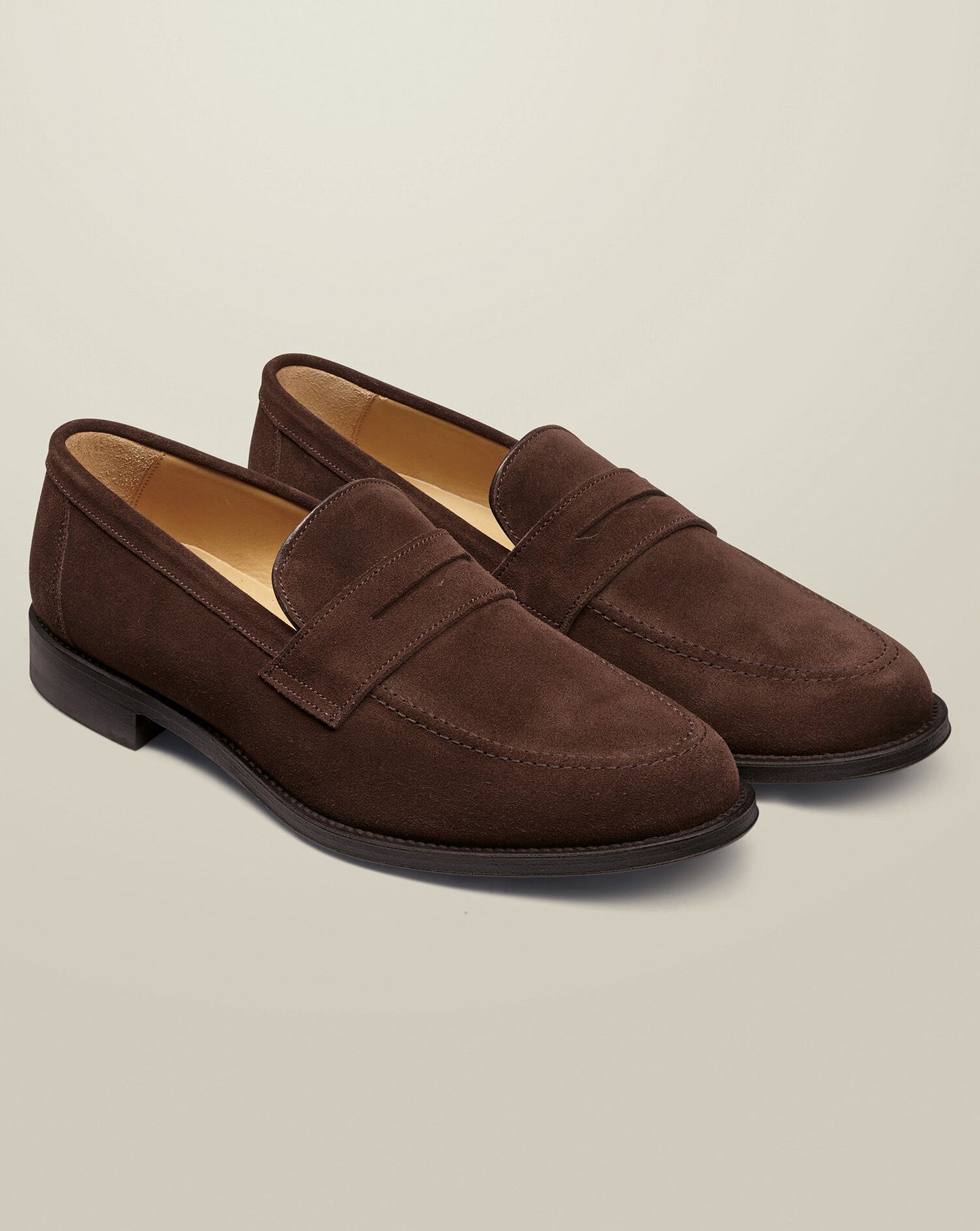 Men's Premium Chocolate Brown Suede Penny Loafers - Classic Style, Comfortable