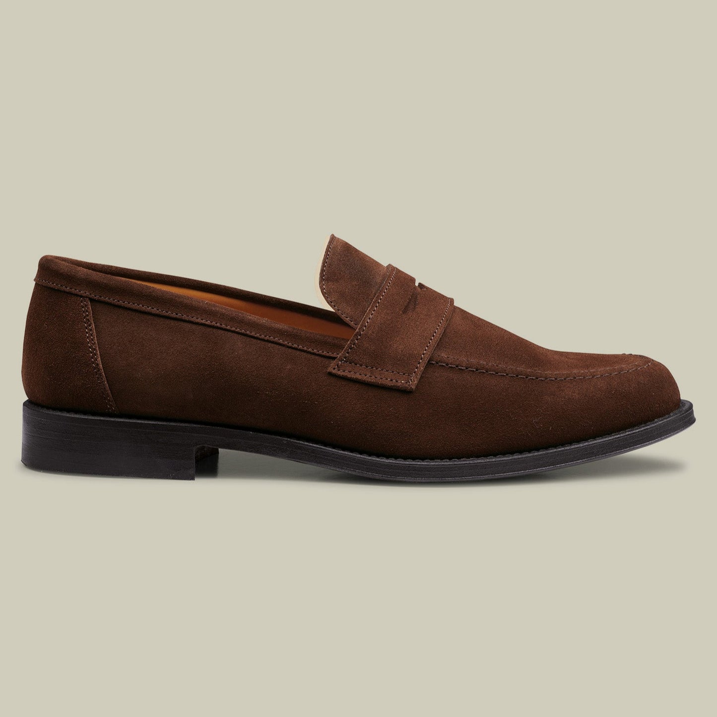 Men's Premium Chocolate Brown Suede Penny Loafers - Classic Style, Comfortable