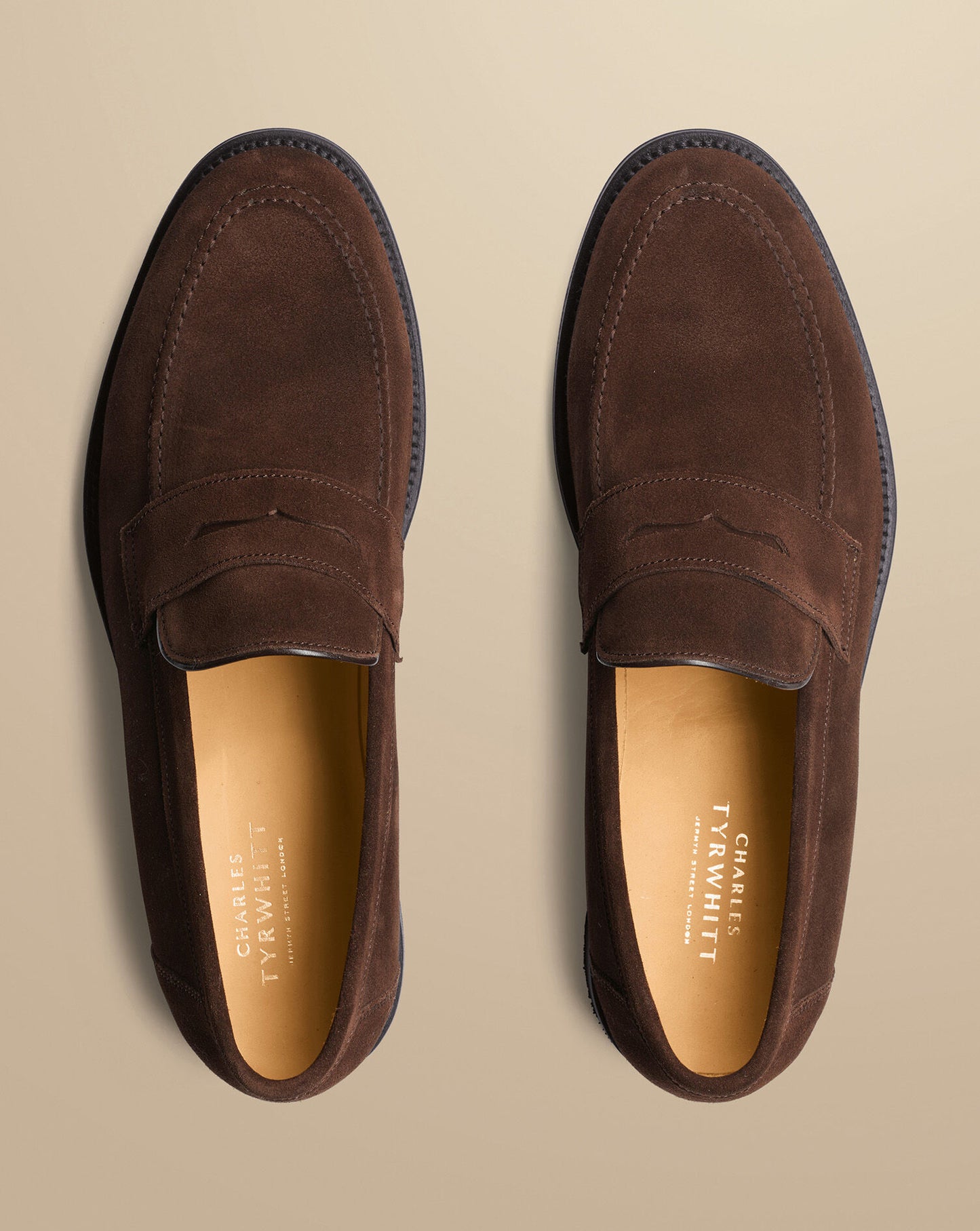 Men's Premium Chocolate Brown Suede Penny Loafers - Classic Style, Comfortable
