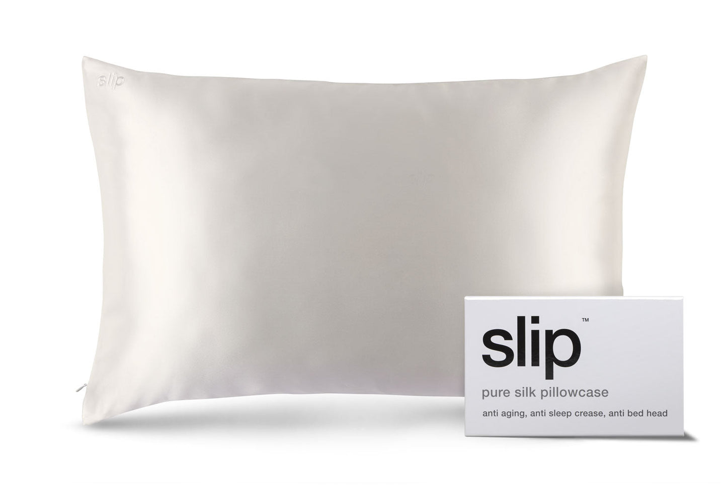 Luxury White Queen Zippered Silk Pillowcase – Anti-Aging Sleep Care