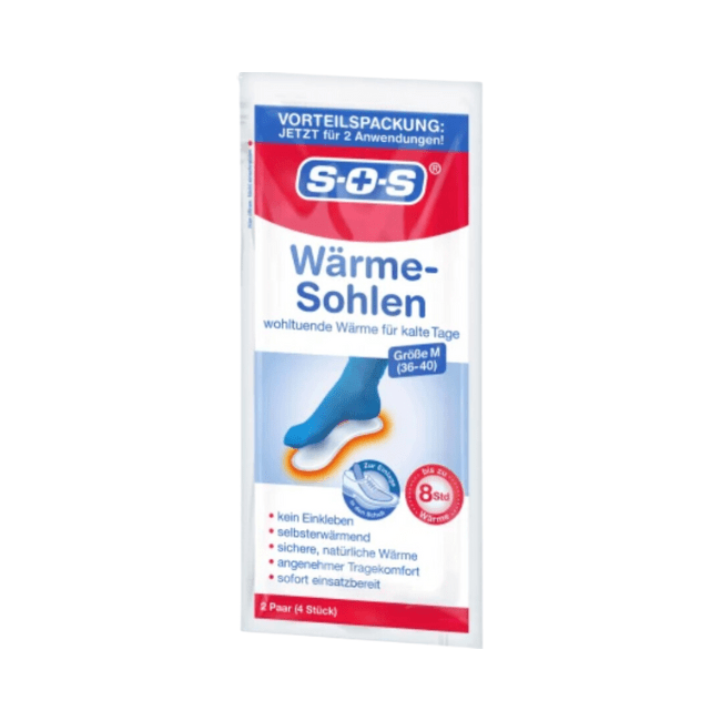 SOS Heat Insoles Size 36-40 2 Pairs