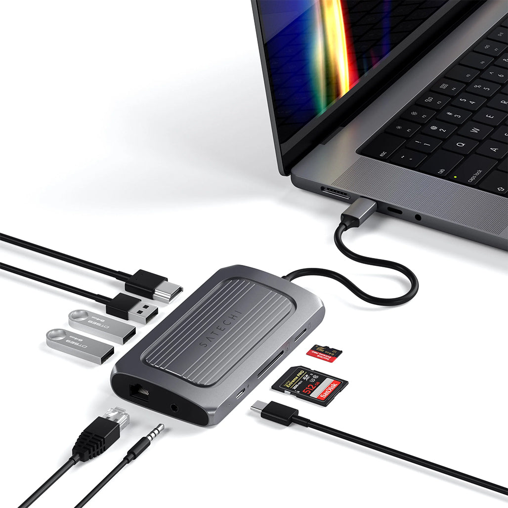 Satechi USB4 Multiport Adapter: 8K HDMI, 100W PD, Gigabit Ethernet, 10Gbps USB Hub