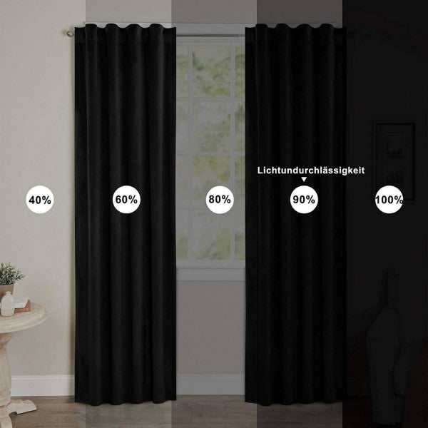 WOLTU Blackout Curtain with Ruffled Tape 140x245 cm