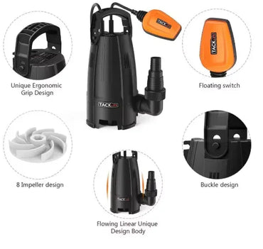 TACKLIFE GSUP2B water pump water submersible 400 W automatic flotation switch 10000 l/h - Gomix Brands Outlet