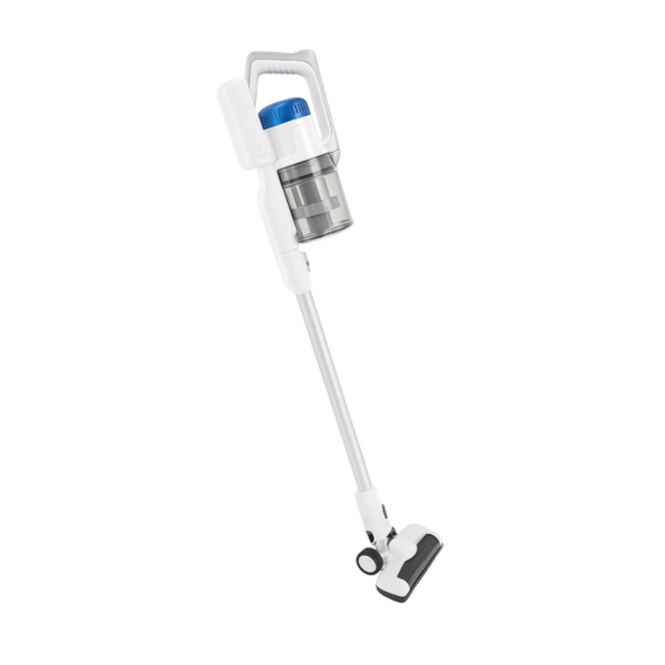 Set of cleaning tools including a brush, scrubber, and other attachments on a white background