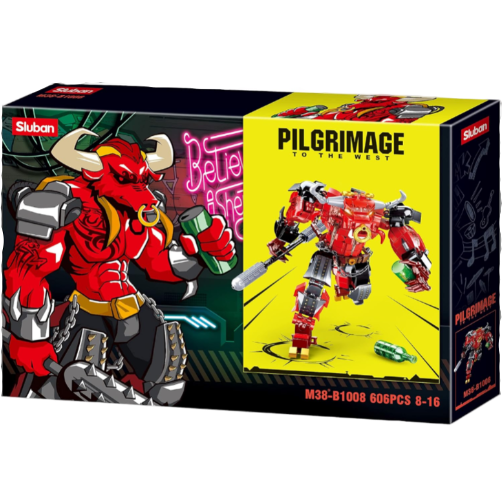 Box of 'Pilgrimage' toy with red and yellow design