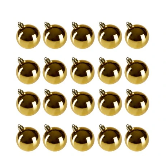 Livarno Home Christmas tree baubles glossy gold 20 pcs 6 cm
