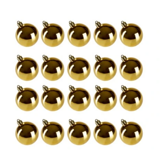 Livarno Home Christmas tree baubles glossy gold 20 pcs 6 cm