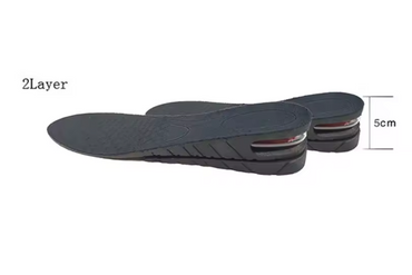 Pilipane Black 2-Layer Height Increase Insoles for Men and Women