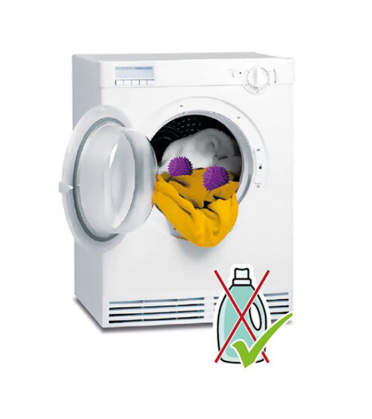 Fackelmann Dryer Balls: Soften Fabrics, Shorten Drying Time, Berry - 2pk