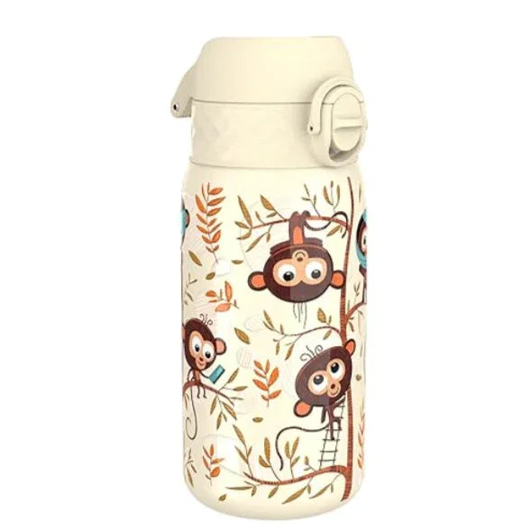 ION8 Children's Water Bottle Stainless Steel 400ml Leak‑Proof Monkey Design - Gomix Brands Outlet