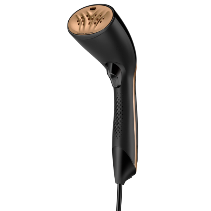 Handheld garment steamer on a white background