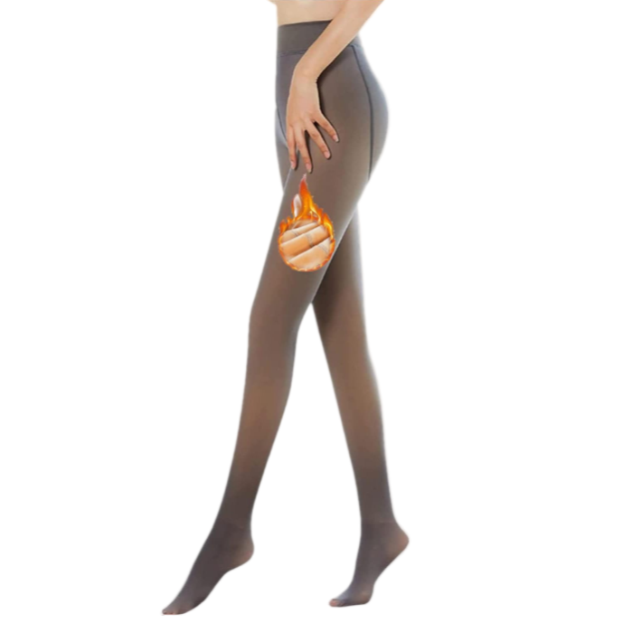 Sumvov Fleece‑Lined Winter Tights for Women – Warm Sheer Black Leggings