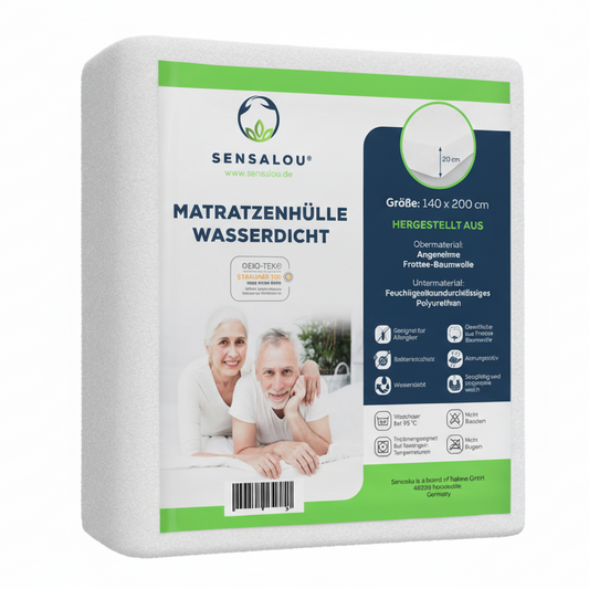 Sensalou Waterproof Mattress Cover for Allergy Sufferers 140x200