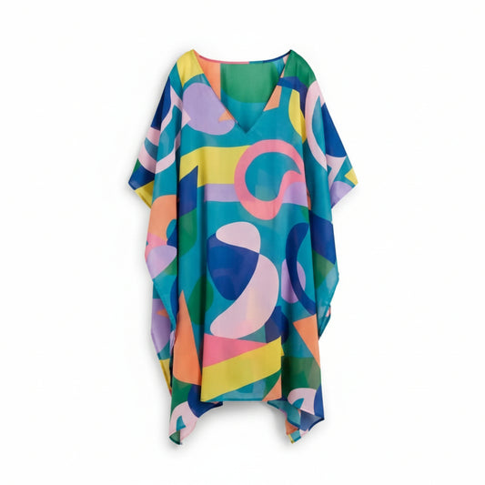 Bonprix Colorful abstract patterned top on a white background
