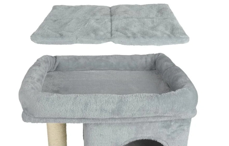 ZOOFARI Cat Scratch Post With Two Houses Gray, 6 kg Capacity