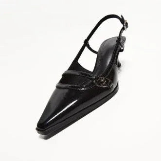 BERSHKA Buckle Detail Kitten Heel Shoes for Elegant Women - Gomix Brands Outlet