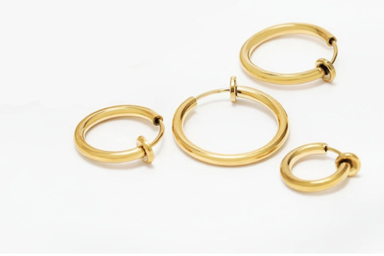 UNNAIER Clip-On Ear Cuff Earrings Gold Silver Steel - Set Of 2