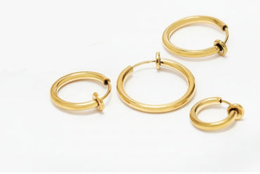 UNNAIER Clip-On Ear Cuff Earrings Gold Silver Steel - Set Of 2