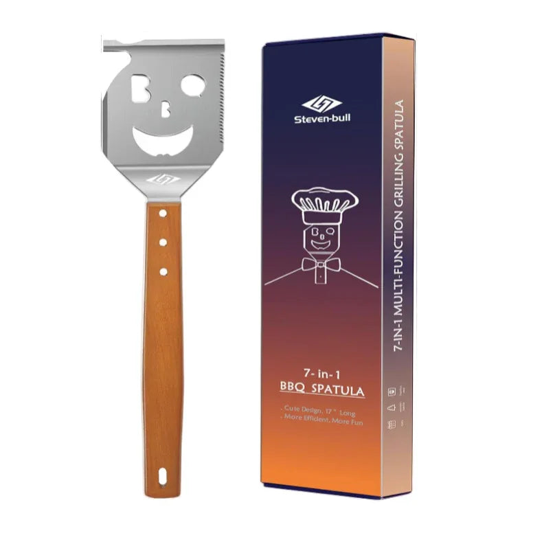 7‑In‑1 Heavy‑Duty BBQ Spatula with Scraper and Bottle Opener. - Gomix Brands Outlet