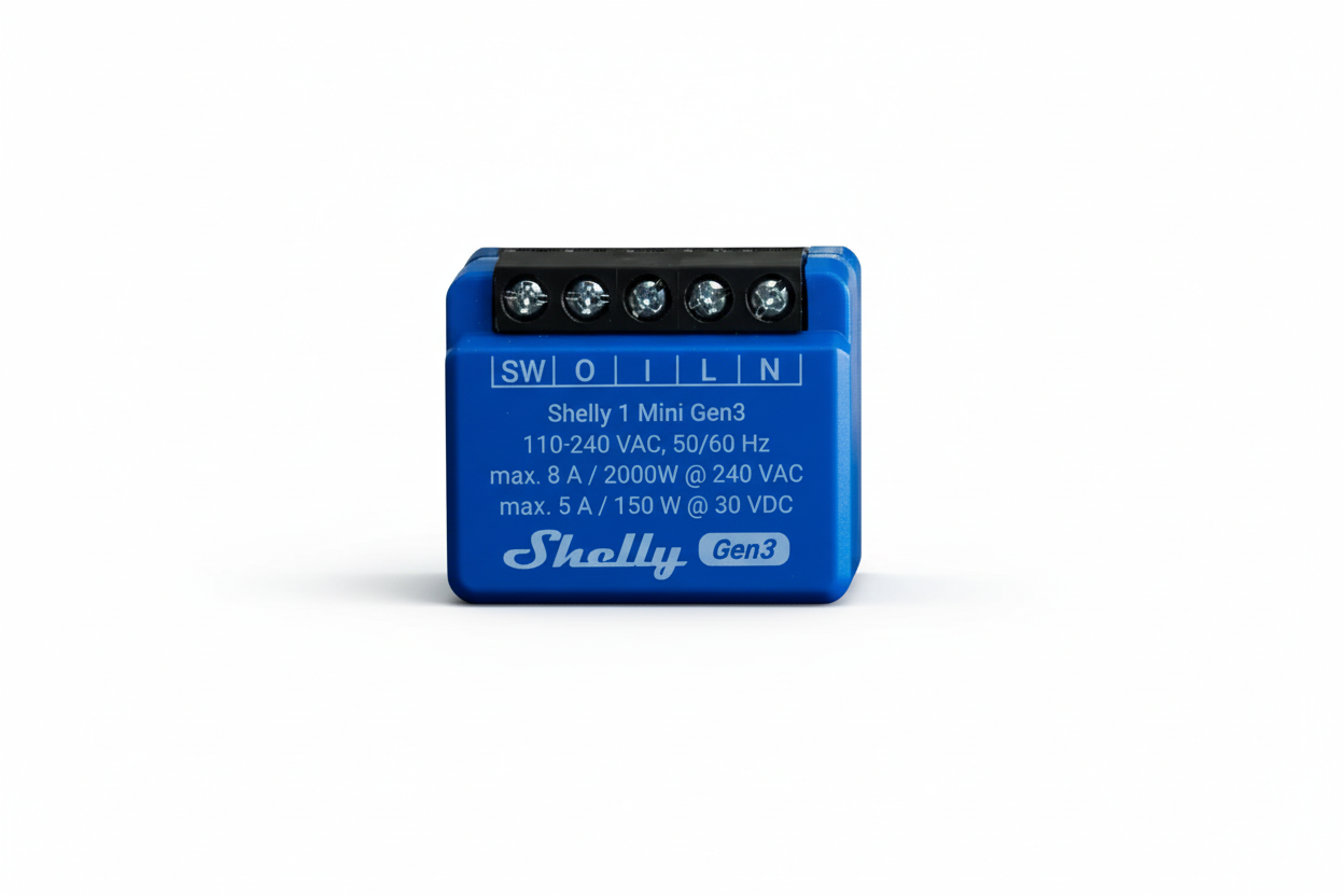 Shelly 1 Mini Gen3 Compact Wi‑Fi Relay Switch 8 A - Gomix Brands Outlet