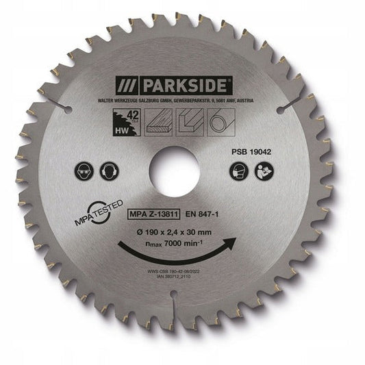 Parkside Circular Saw Blade For Wood 190x30 mm 42 Teeth Reduction 20,16mm