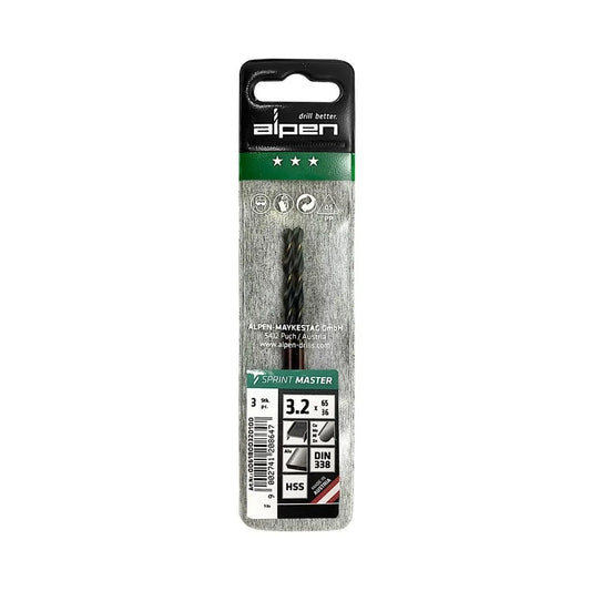 ALPEN HSS Sprint Master Silver Metal Drill Bit Set 3.2mm (3-Pack) - Gomix Brands Outlet