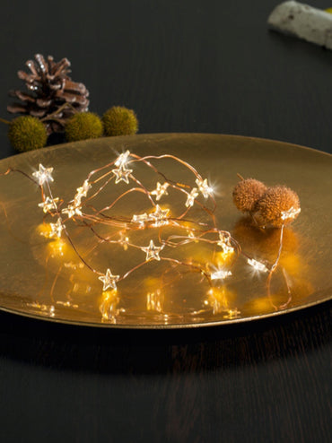 Warm White LED Star String Light – 20 Indoor Holiday Lights