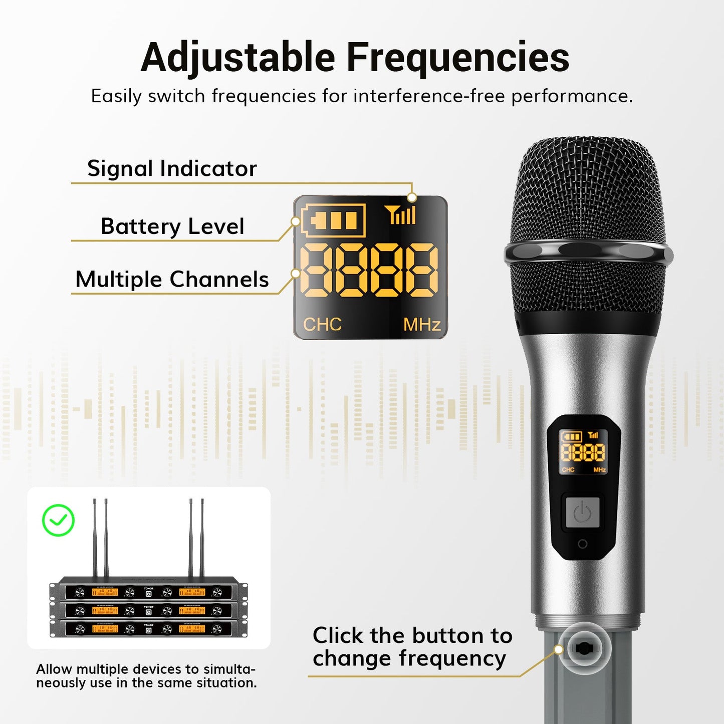 TONOR TW-840 Four Wireless Microphone System – Crystal Sound, 295ft Range