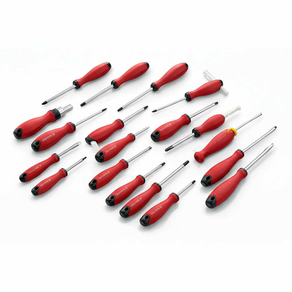 Parkside 16-Piece Chrome Vanadium Steel Screwdriver Set Magnetic Tips Red