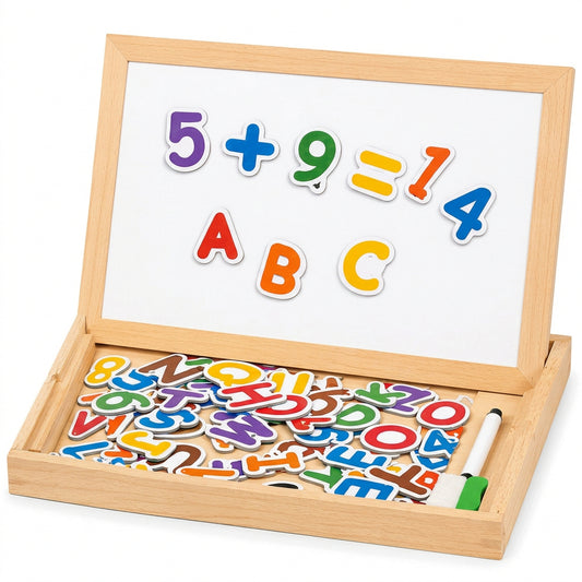 Playtive Magnetbox Wooden Letters and Numbers Set 77-Piece