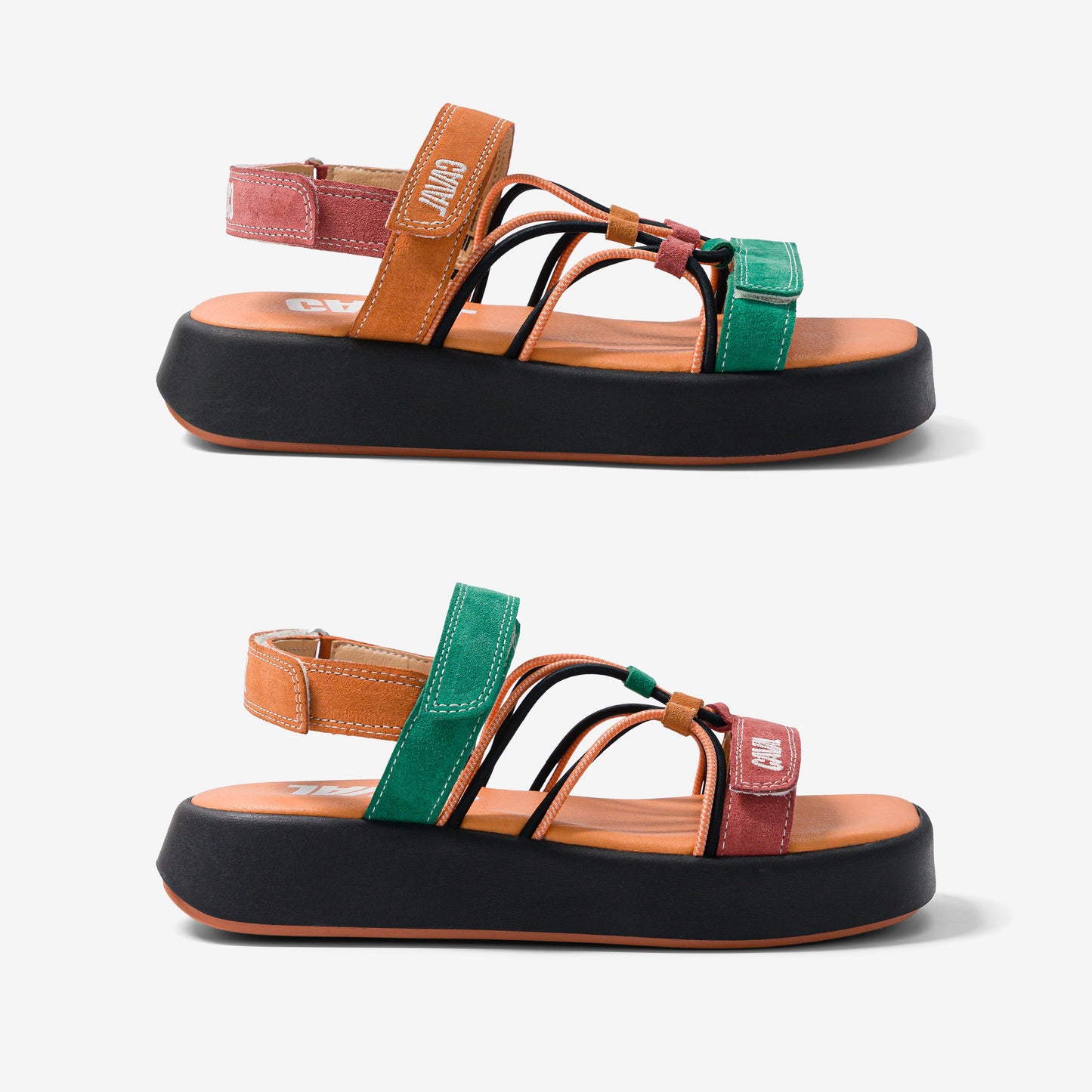 CAVAL Tropical Flamingo Adjustable Velcro Elastic Sandals for Summer