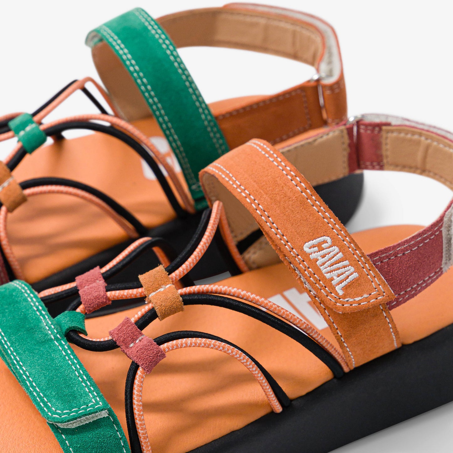 CAVAL Tropical Flamingo Adjustable Velcro Elastic Sandals for Summer