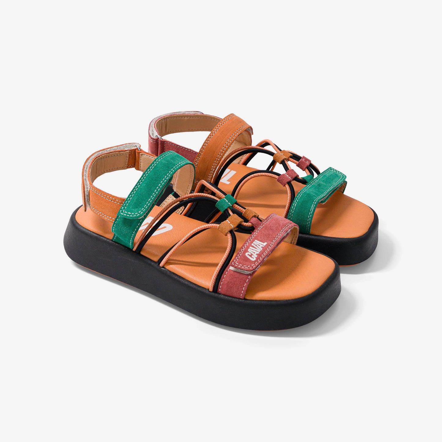 CAVAL Tropical Flamingo Adjustable Velcro Elastic Sandals for Summer