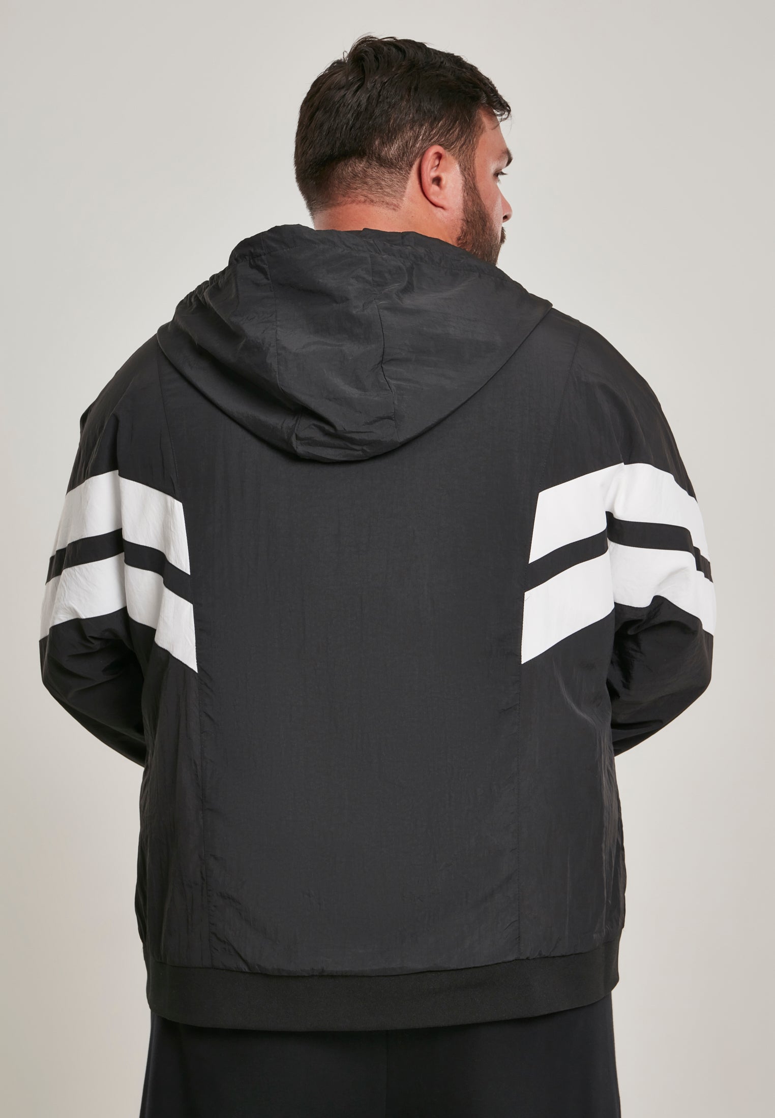 Men's Crinkle Panel Track Jacket: Stylish, Functional, Sporty Design with Hood