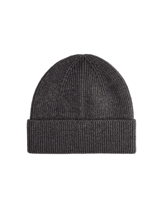 Celio Anthra Mel Grey Knitted Beanie Soft Ribbed Winter Hat