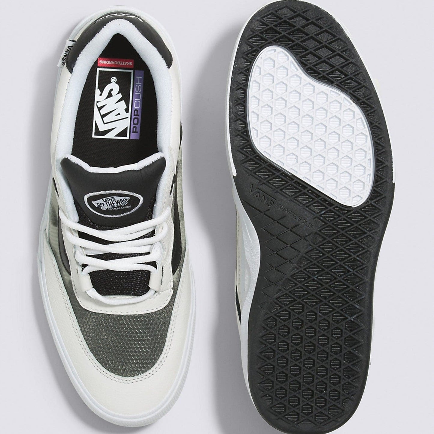 Vans Wayvee Leather Skate Shoe in True White Black