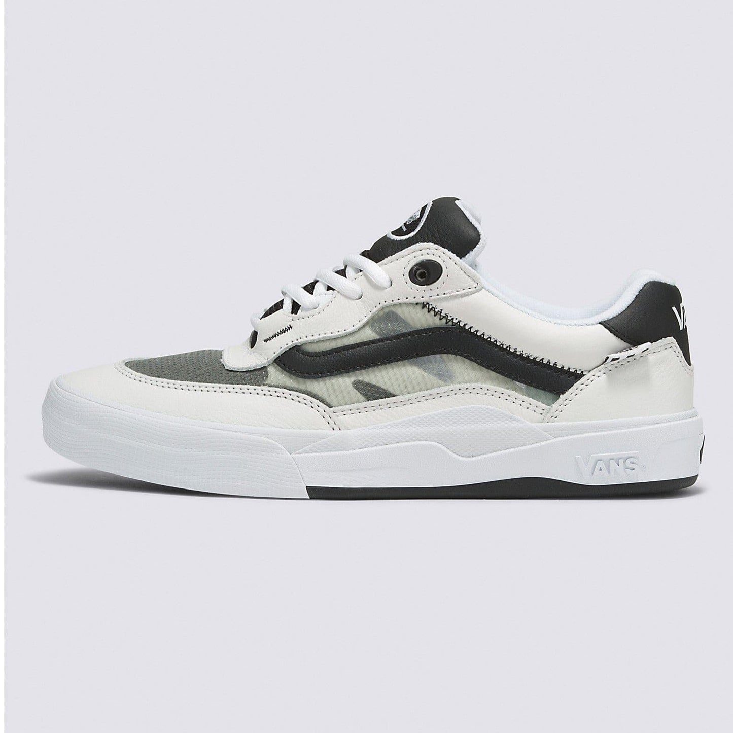 Vans Wayvee Leather Skate Shoe in True White Black
